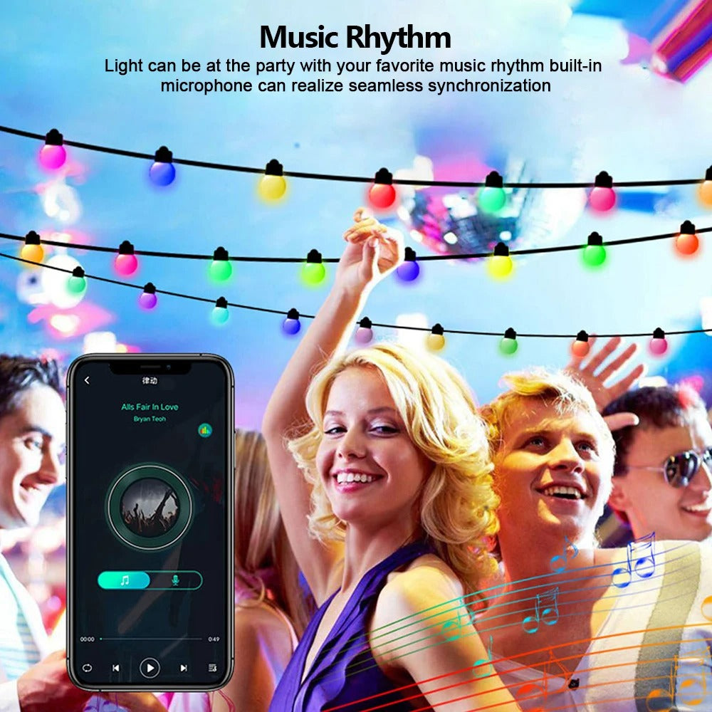 Smart APP-Controlled RGB String Lights – IP65 Waterproof with Remote | 5M/10M