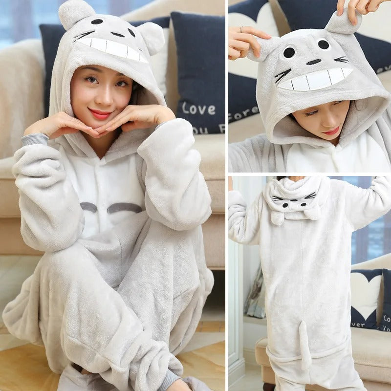 Rainbow Unicorn Kigurumi Onesie – Adorable Hooded Animal Pyjama Costume for Adults & Kids
