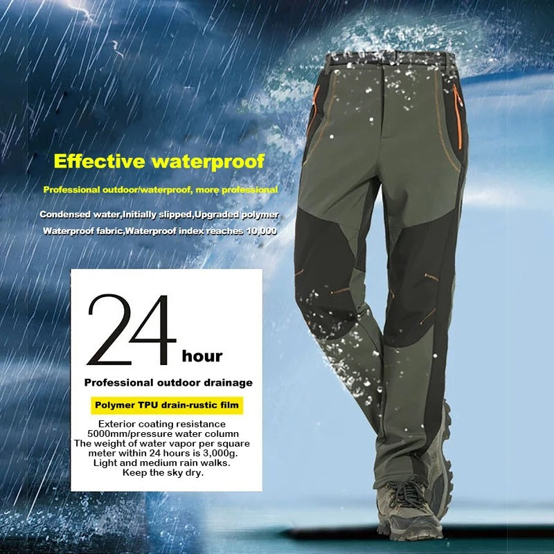 Men's Thick Warm Fleece Hiking Pants – Waterproof Windproof Outdoor Trekking Trousers | S–5XL