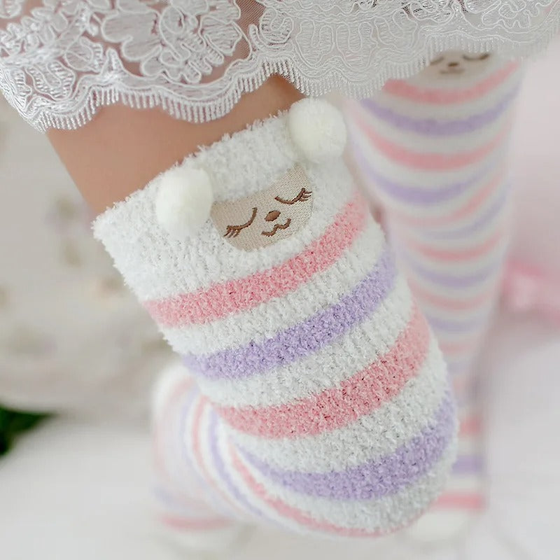 Women & Girls Knee Length Coral Fleece Warm Socks