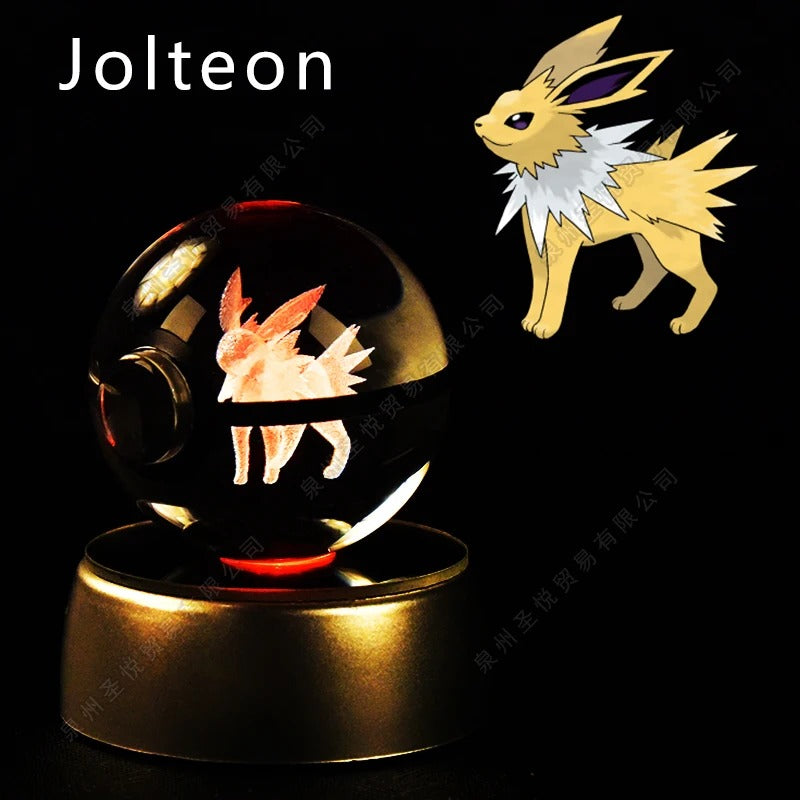 Pokémon 3D Crystal Ball Night Light with Colour-Changing LED Base
