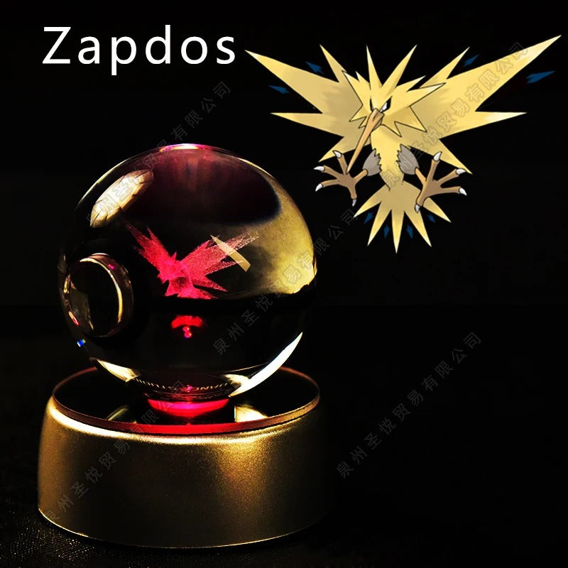 Pokémon 3D Crystal Ball Night Light with Colour-Changing LED Base