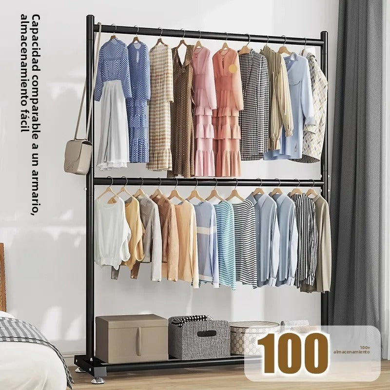 Double Layer Clothes Drying Rack - Heavy Duty Floor Standing Organizer