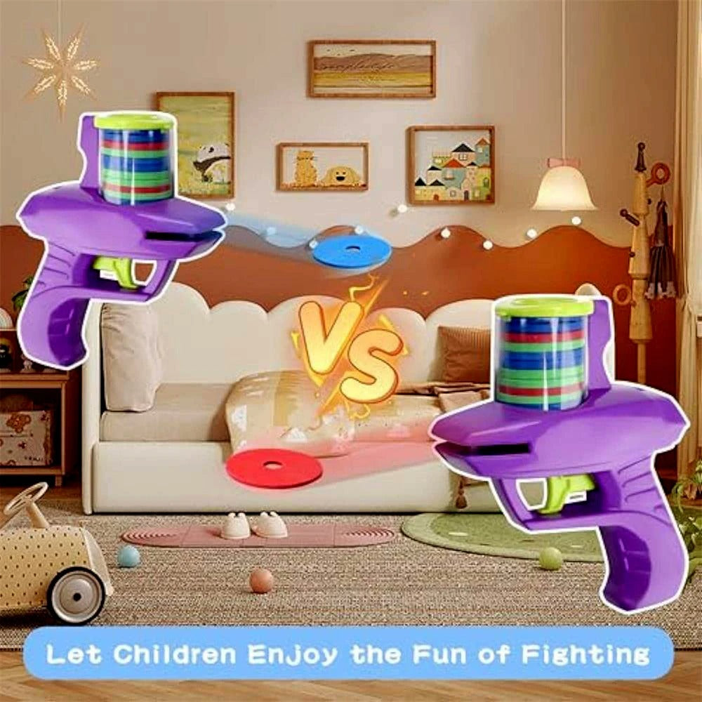 Foam Disc Gun Toy | Flying Disc Shooting Launcher for Kids & Outdoor Play