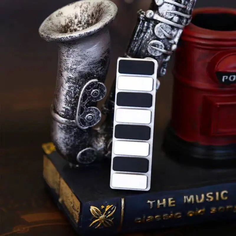 Piano Keys 8-Key Fidget Clicker | Aluminum Alloy EDC Stress Relief Toy