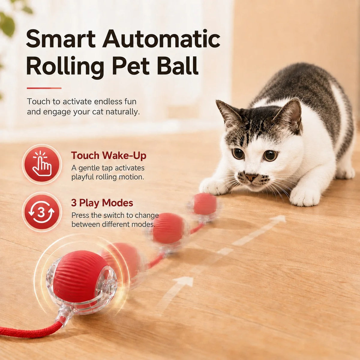 Rechargeable Interactive Cat Ball Toy