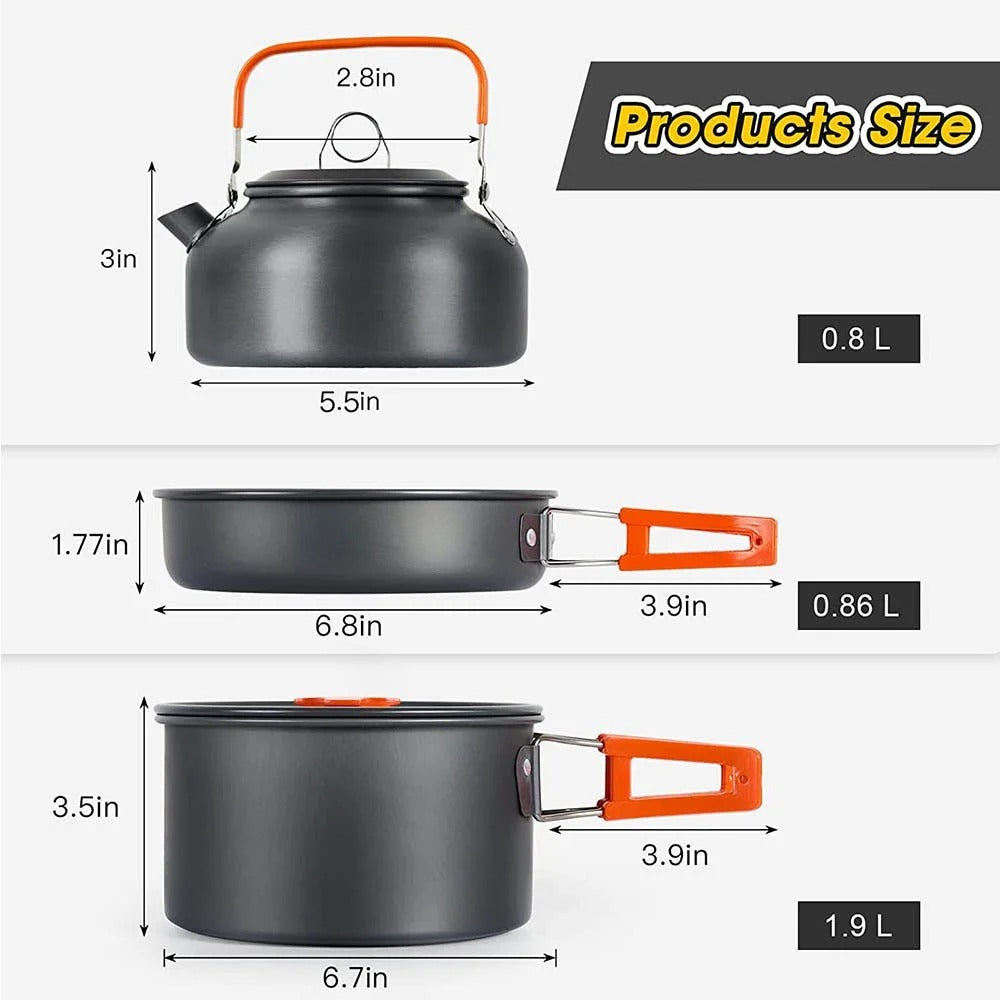 Portable Camping Cooking Set – Lightweight Outdoor Cookware Kit for Hiking & Travel