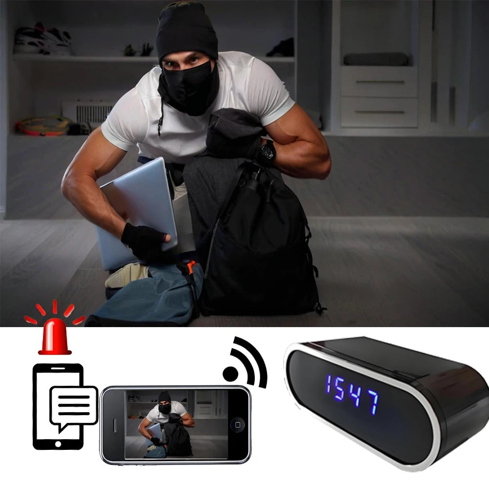 HD 1080P WiFi Clock Camera | Night Vision, Motion Detection & Remote Viewing