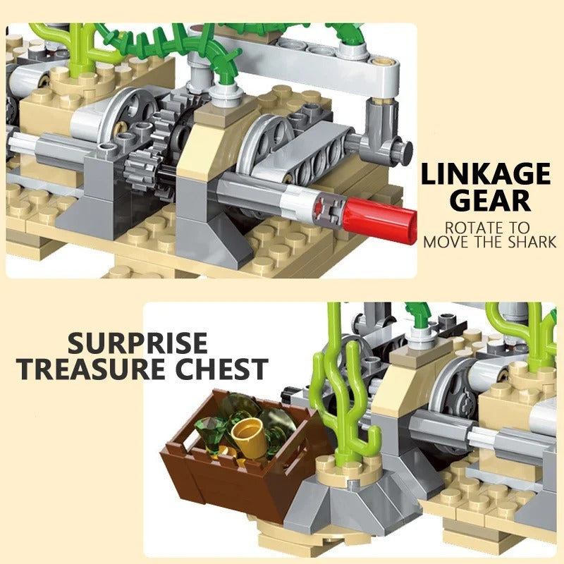 3-in-1 Mechanical Swimming Shark Building Blocks – Creative Marine Animal Construction Set