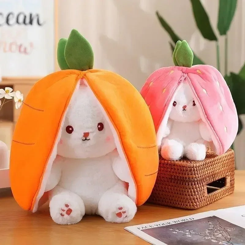 Strawberry Turn Into Rabbit Plush Toy – Reversible Kawaii Stuffed Animal for Kids & Collectors