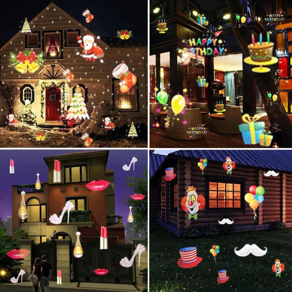 Christmas LED Laser Snowflake Projector Light – 4W Rotating Stage Light for Party & Festive Decoration