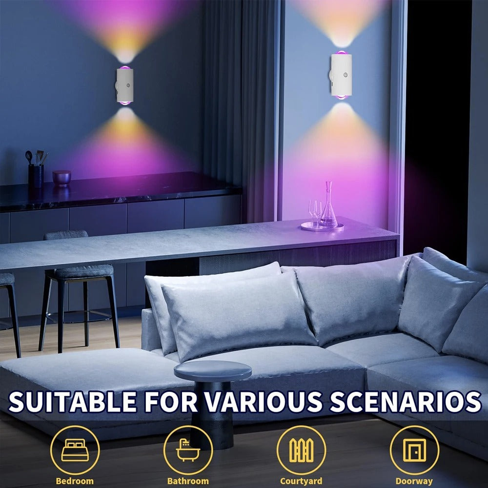 Smart Motion Sensor LED Wall Night Light – Rechargeable RGB & Warm White Magnetic Mount
