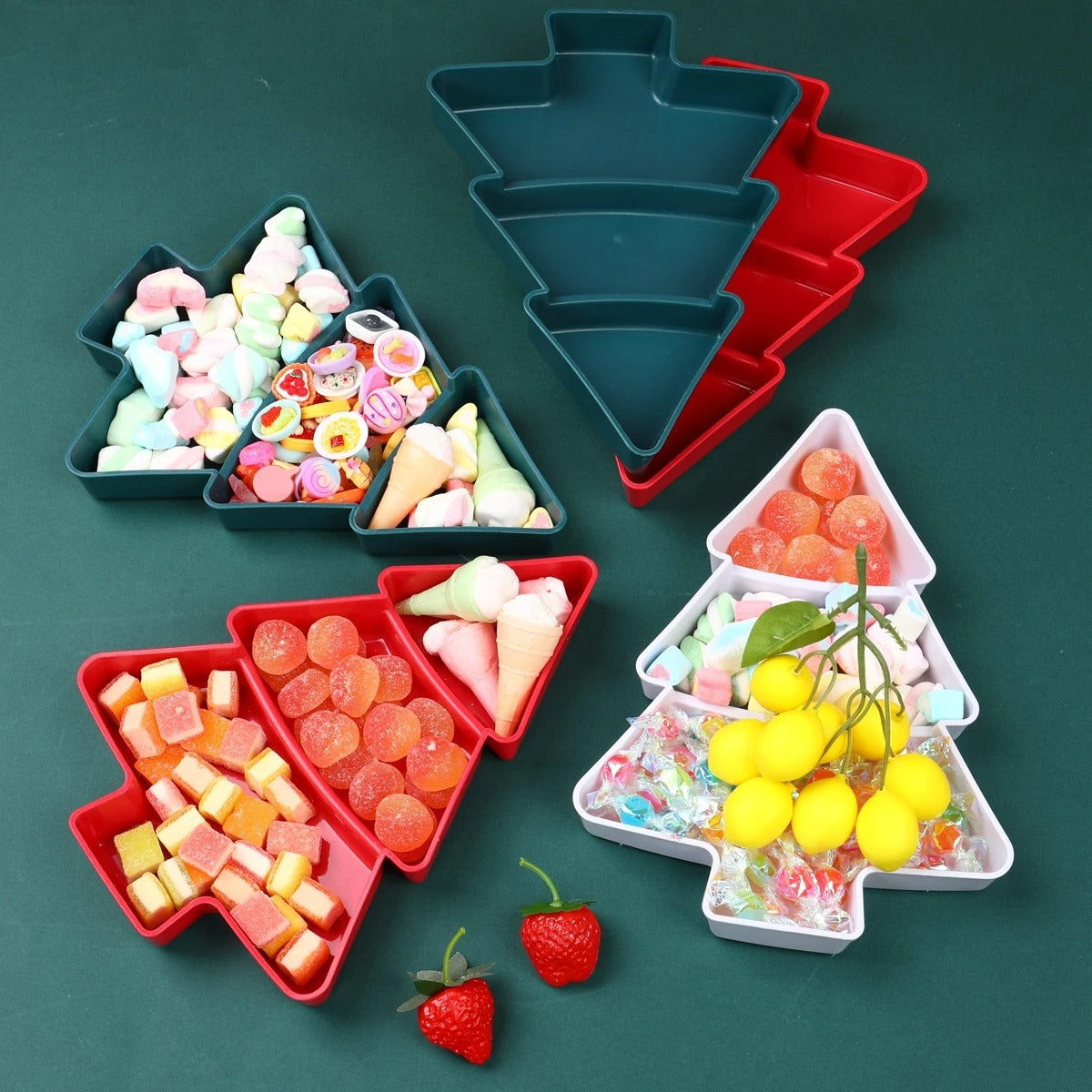 Christmas Tree Fruit Plate – Festive Party Serving Platter for Merry Christmas Celebrations