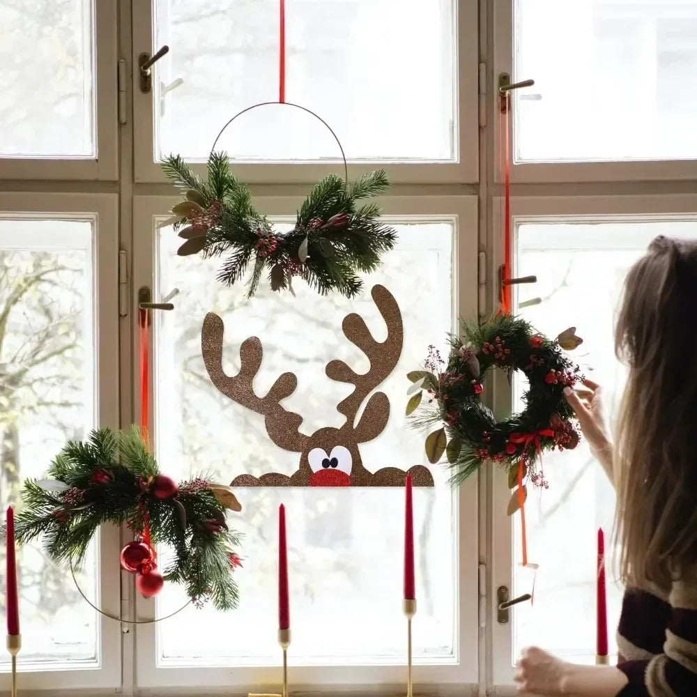 Christmas Door & Window Stickers – Festive Wall Decals for Holiday Home Decoration