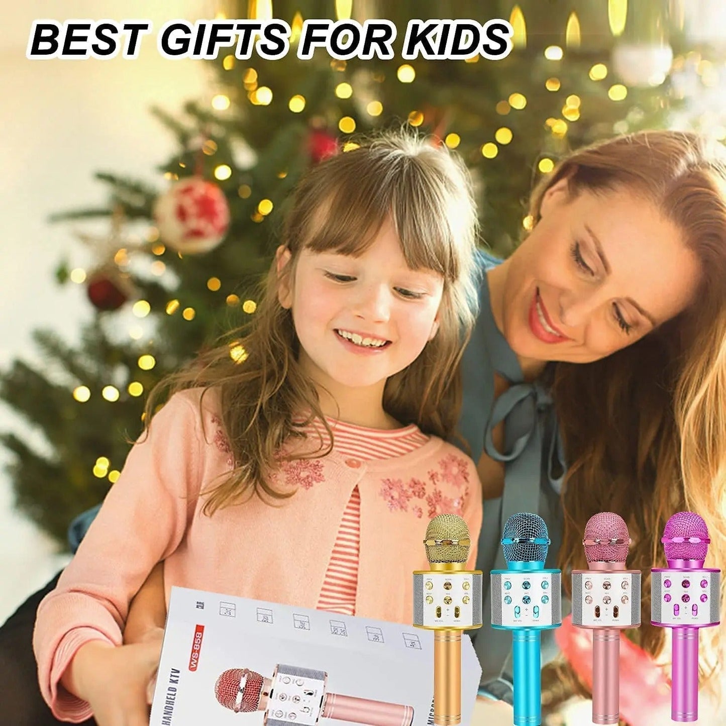 ZK20 Kids Karaoke Microphone – 5-in-1 Wireless Mic with LED Lights for Singing & Fun