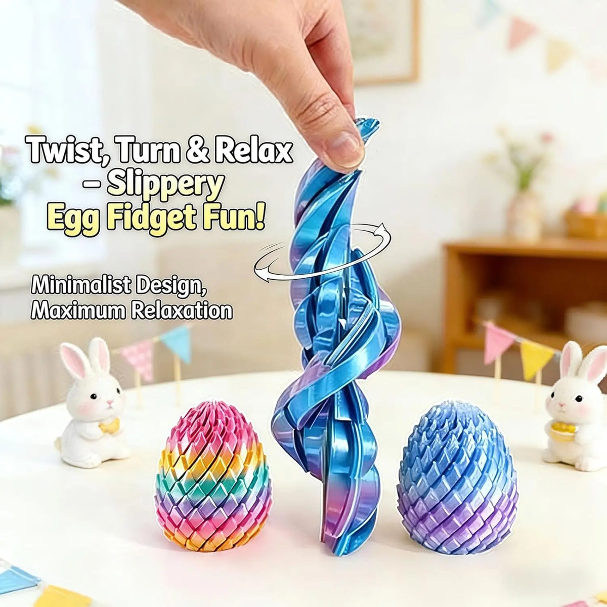 Twisty Fidget Egg – 3D Printed Sensory Desk Toy