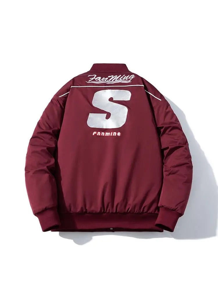 Letter Embroidery Autumn Winter Jacket – Warm Streetwear Style