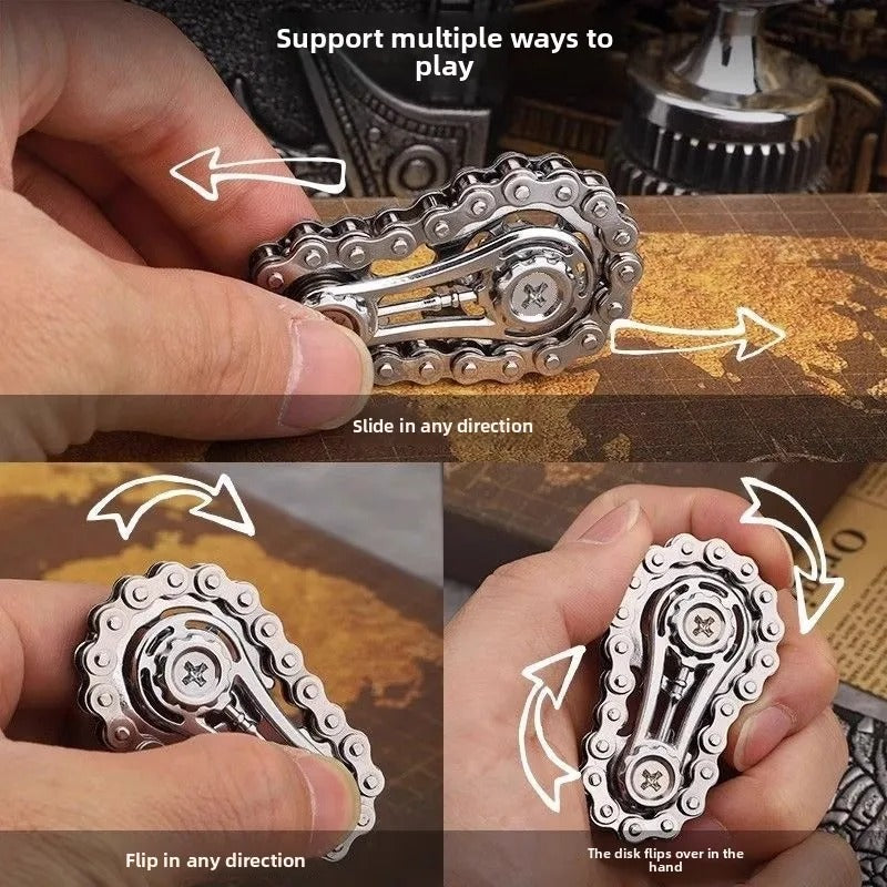 Metal Chain Flywheel Fingertip Gyro Spinner – Anti-Stress Fidget Toy | ADHD & Anxiety Relief