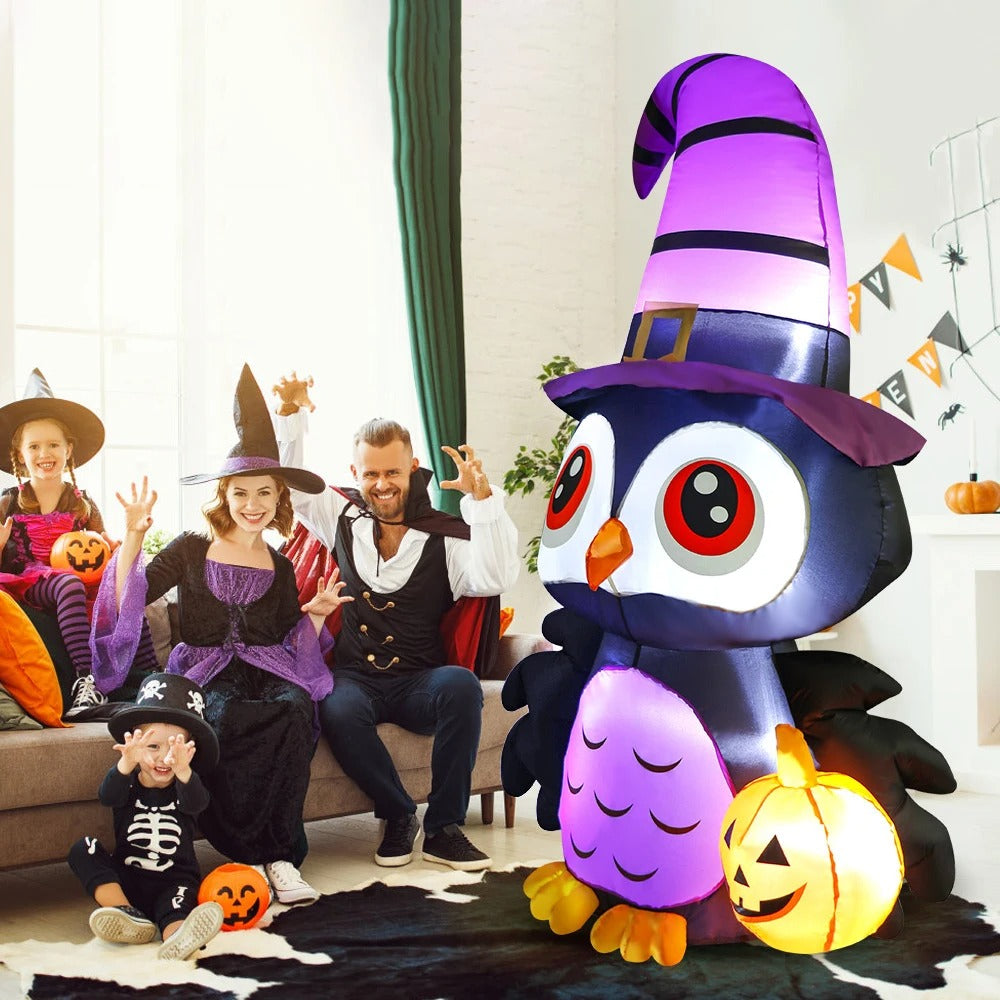 Owl Inflatables Halloween Decorations – Pumpkin Creepy Terror Scary Props