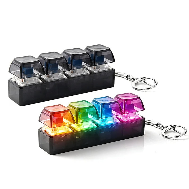 4-Button RGB Fidget Keyboard Keychain