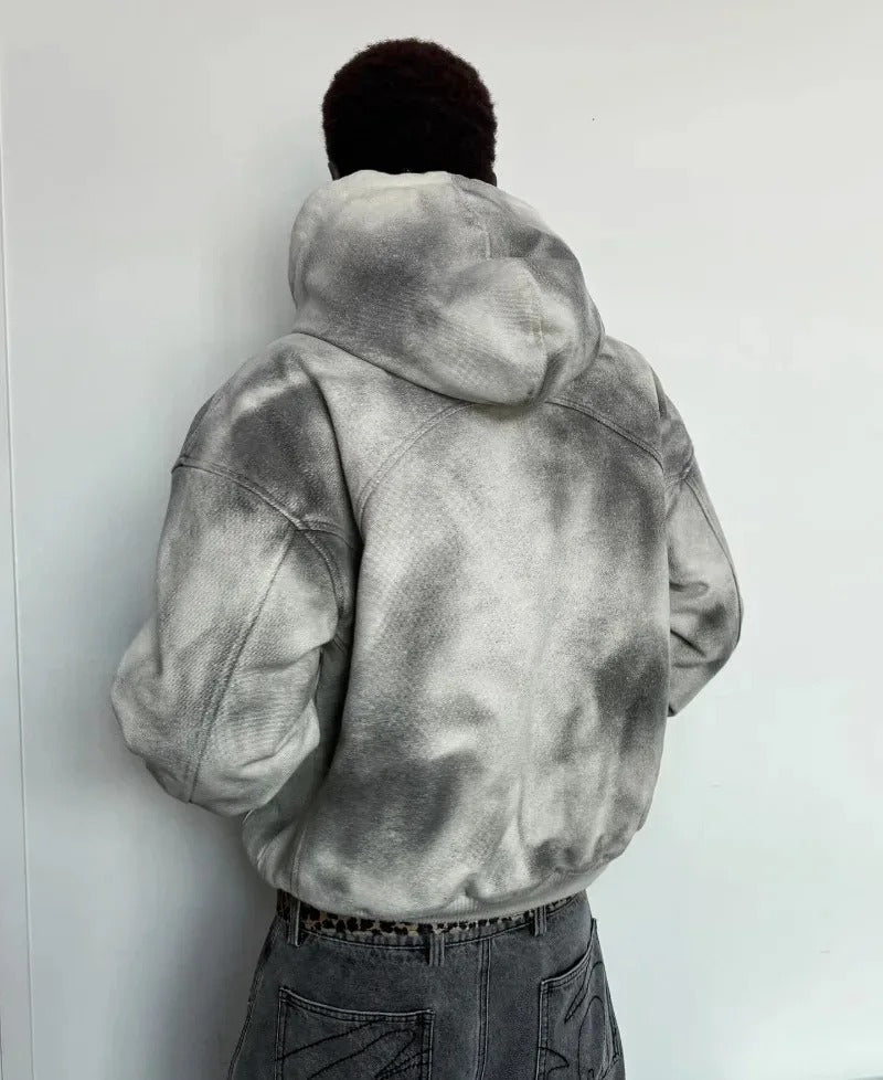 2026 American Retro Washed Hoodie - Y2K Gothic Streetwear Jacket