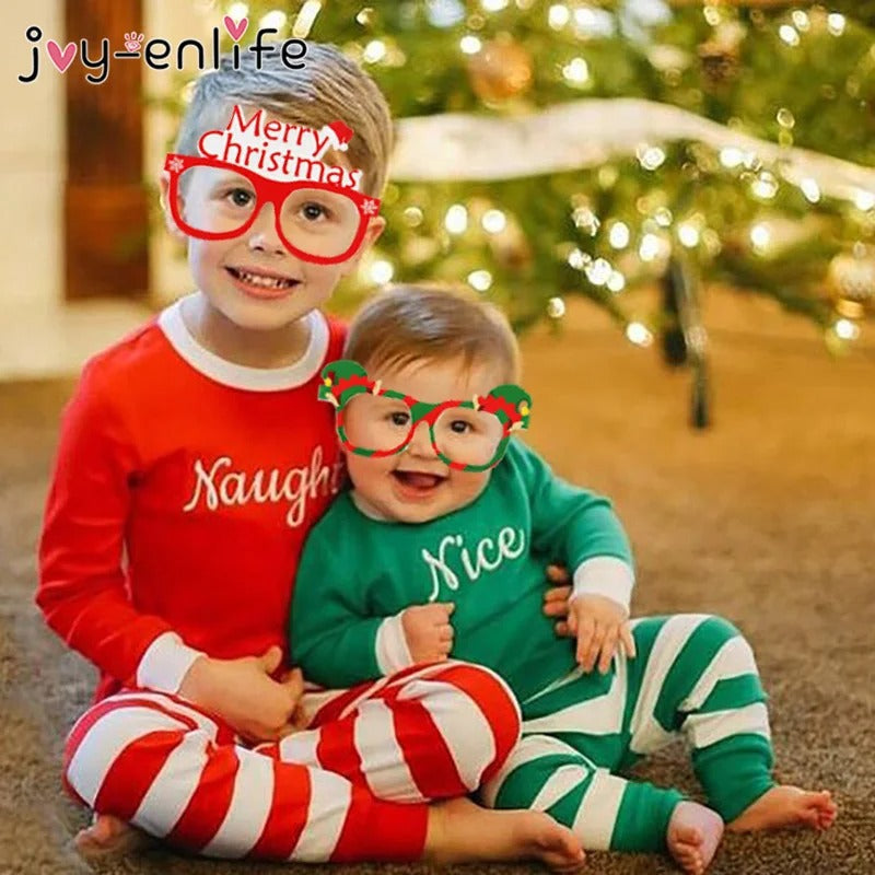 Christmas Novelty Glasses – 9 Piece Festive Party Glasses Set for Xmas Celebrations & Photo Props
