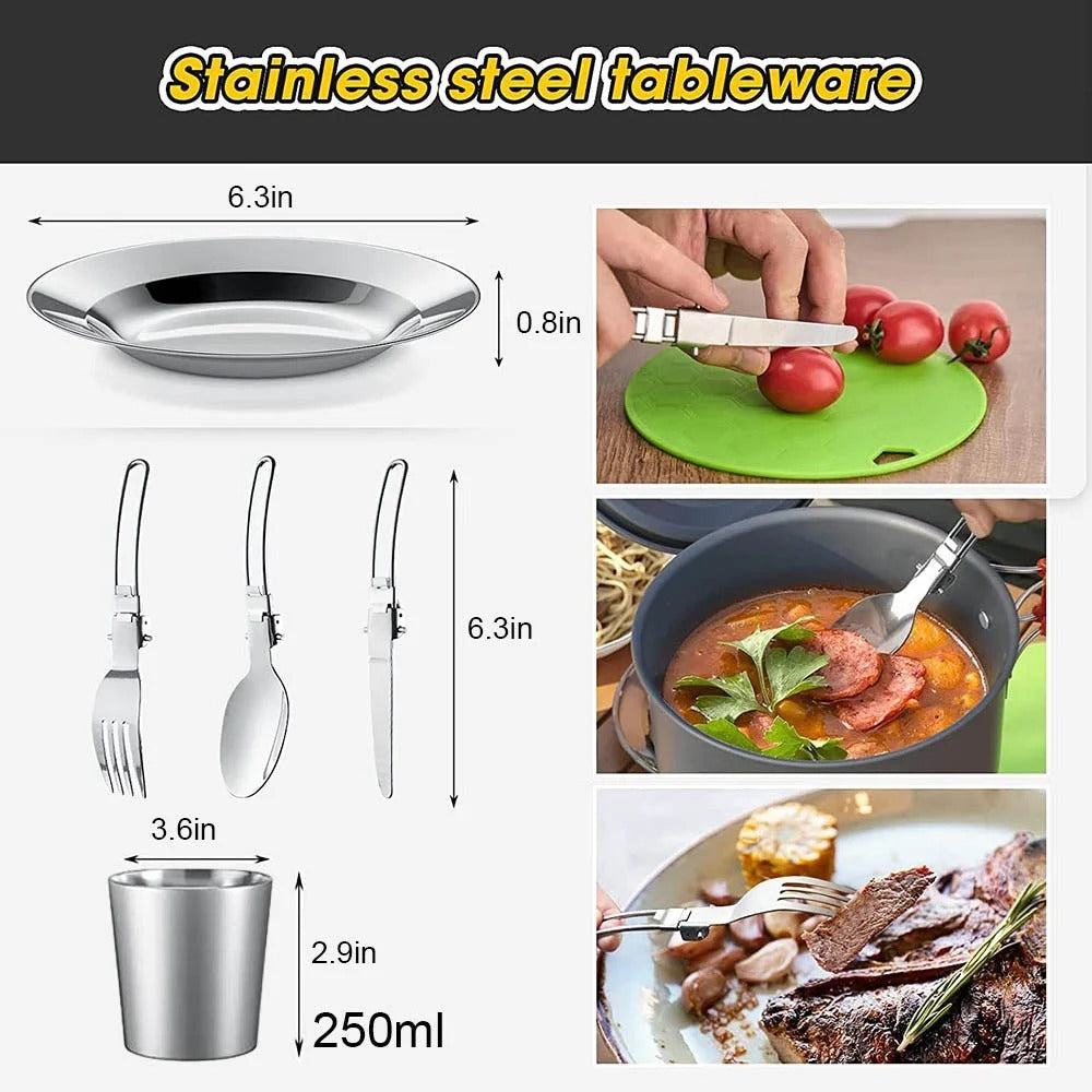 Portable Camping Cooking Set – Lightweight Outdoor Cookware Kit for Hiking & Travel