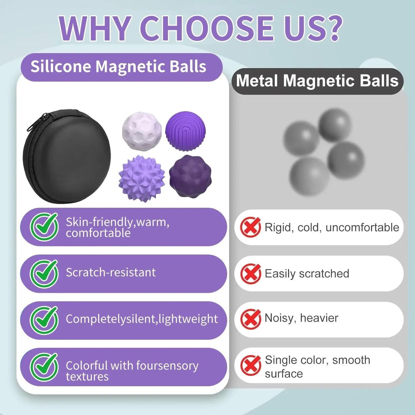 Silicone Magnetic Sensory Balls Fidget Toy | Stress Relief & Focus Aid