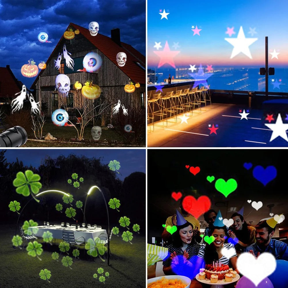 Christmas LED Laser Snowflake Projector Light – 4W Rotating Stage Light for Party & Festive Decoration