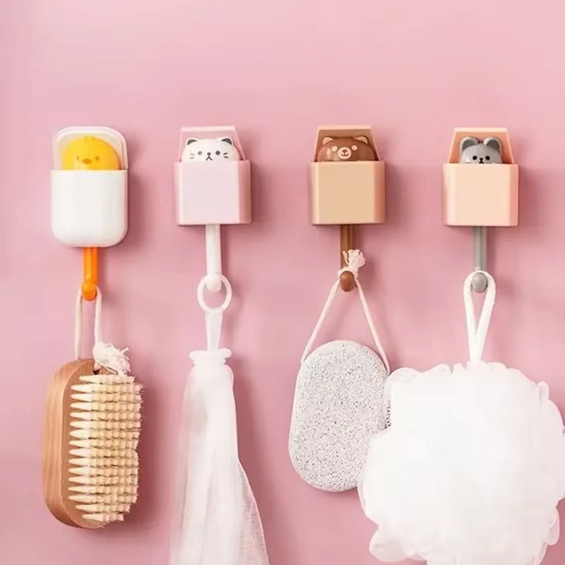 Adhesive Cartoon Cat Hooks