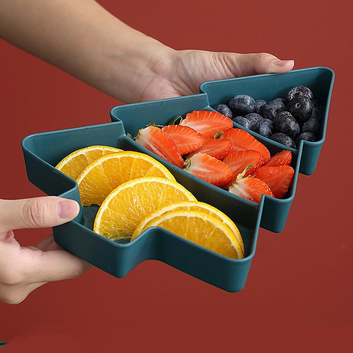 Christmas Tree Fruit Plate – Festive Party Serving Platter for Merry Christmas Celebrations