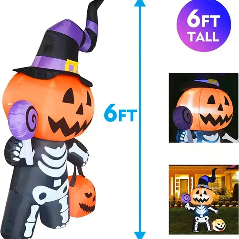 1.8M / 6FT Halloween Inflatable Toy – Giant Pumpkin Skull Ghost