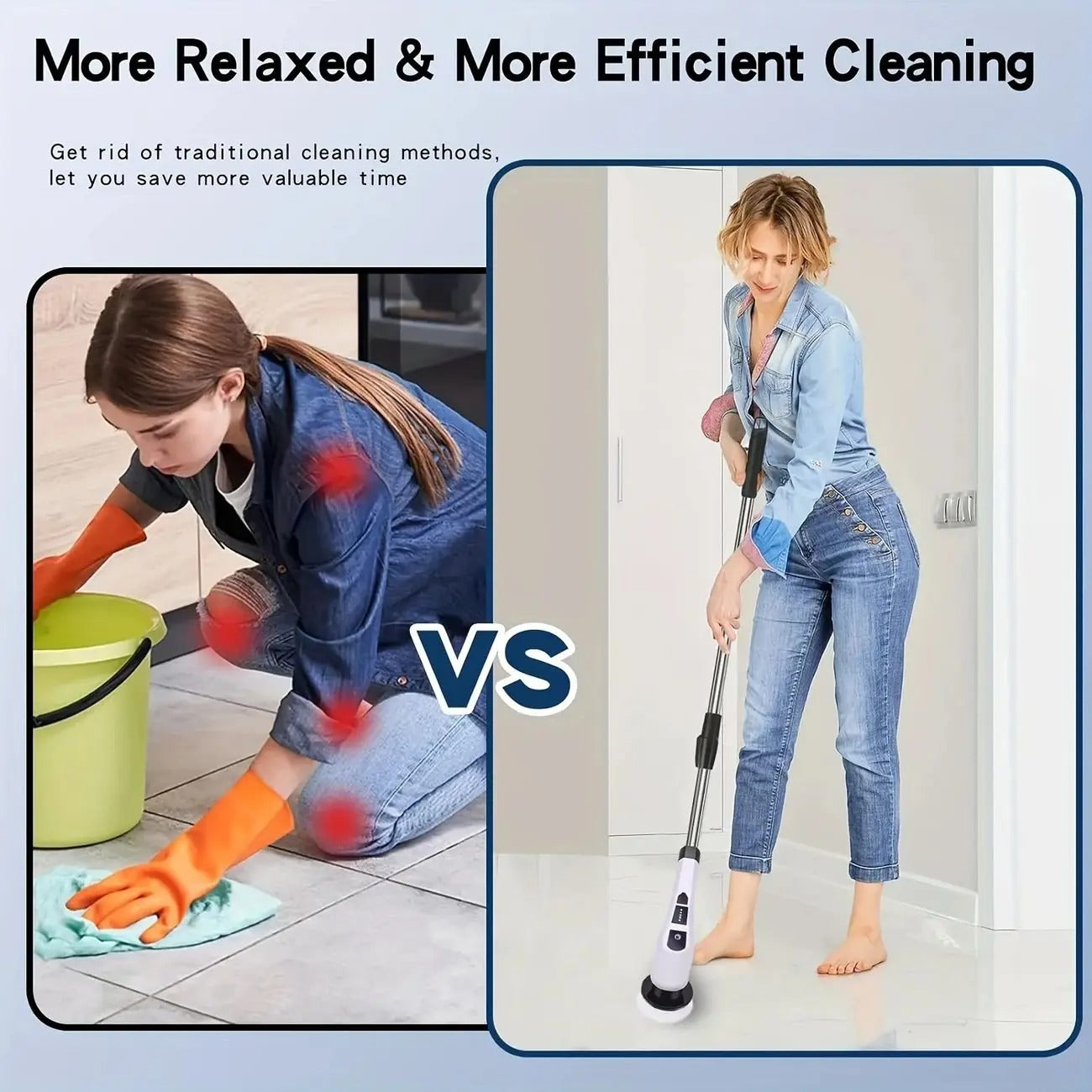 Electric Cleaning Brush – 9-in-1 Rotating Head | Bathroom, Floor & Shower Cleaner