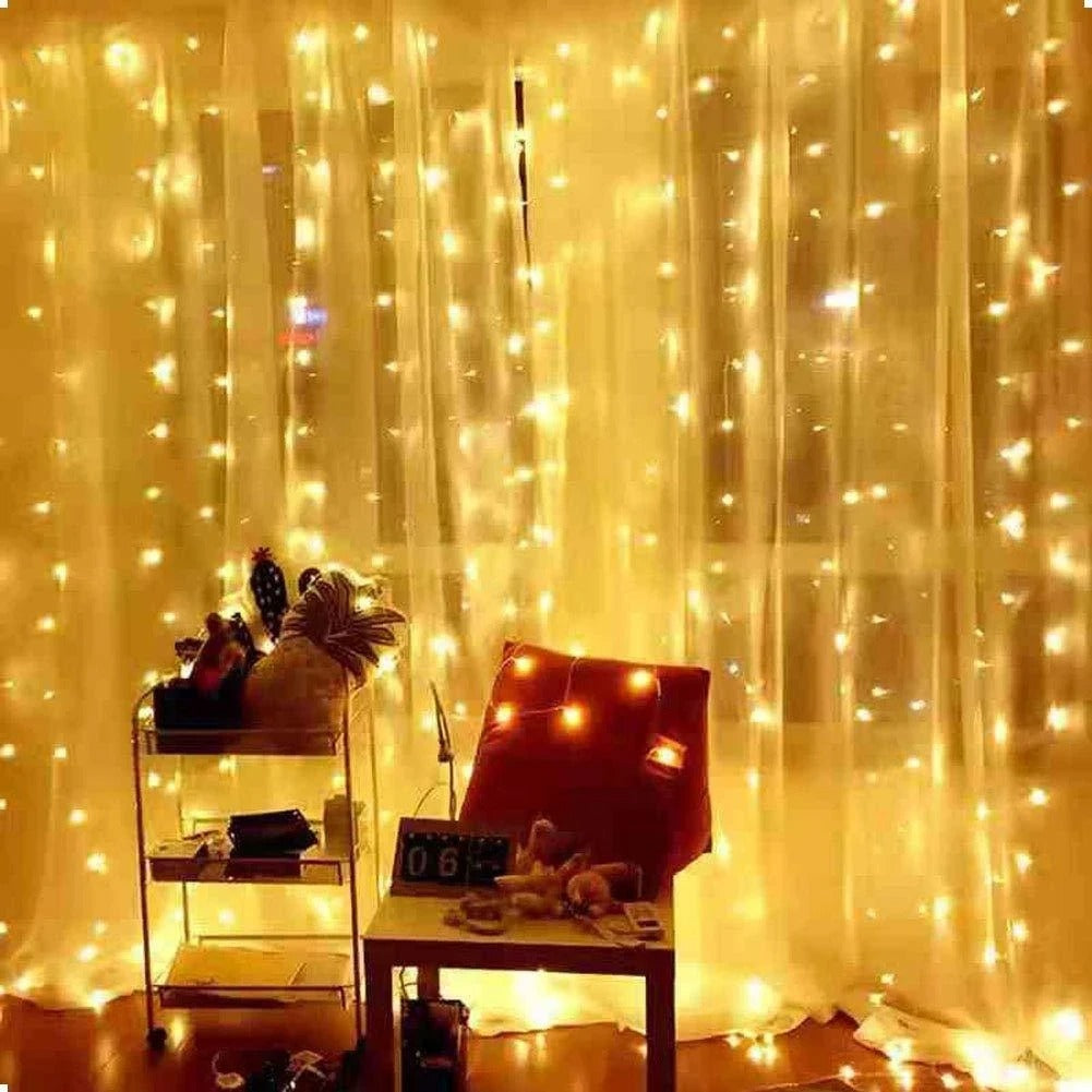 Christmas Lights Curtain Garland – Merry Christmas LED Fairy Light Decoration for Indoor Festive Display