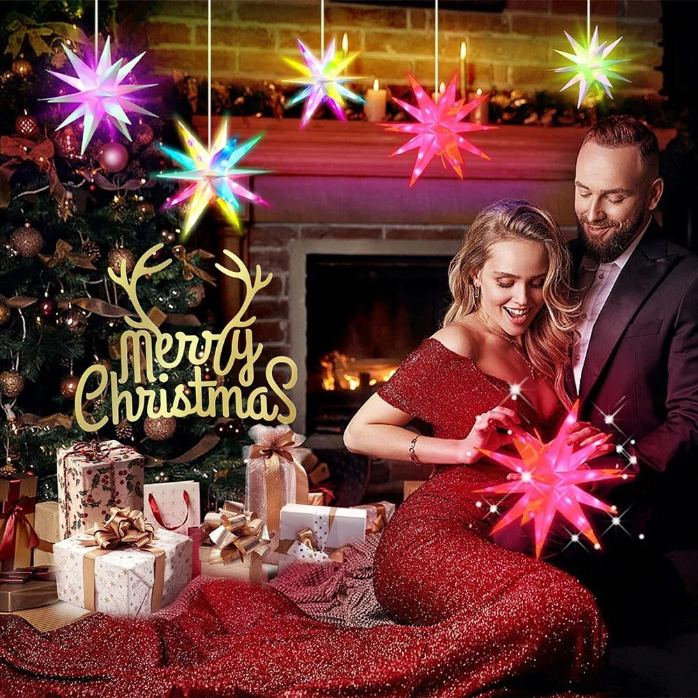 Christmas Tree Topper Star – Shiny LED Light with Bluetooth & USB Power for Festive Tree Decoration
