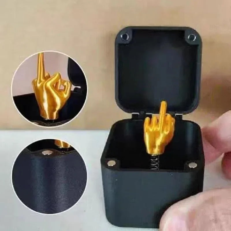 Middle Finger in a Box – Funny Novelty Desk Decoration & Gag Gift for Adults