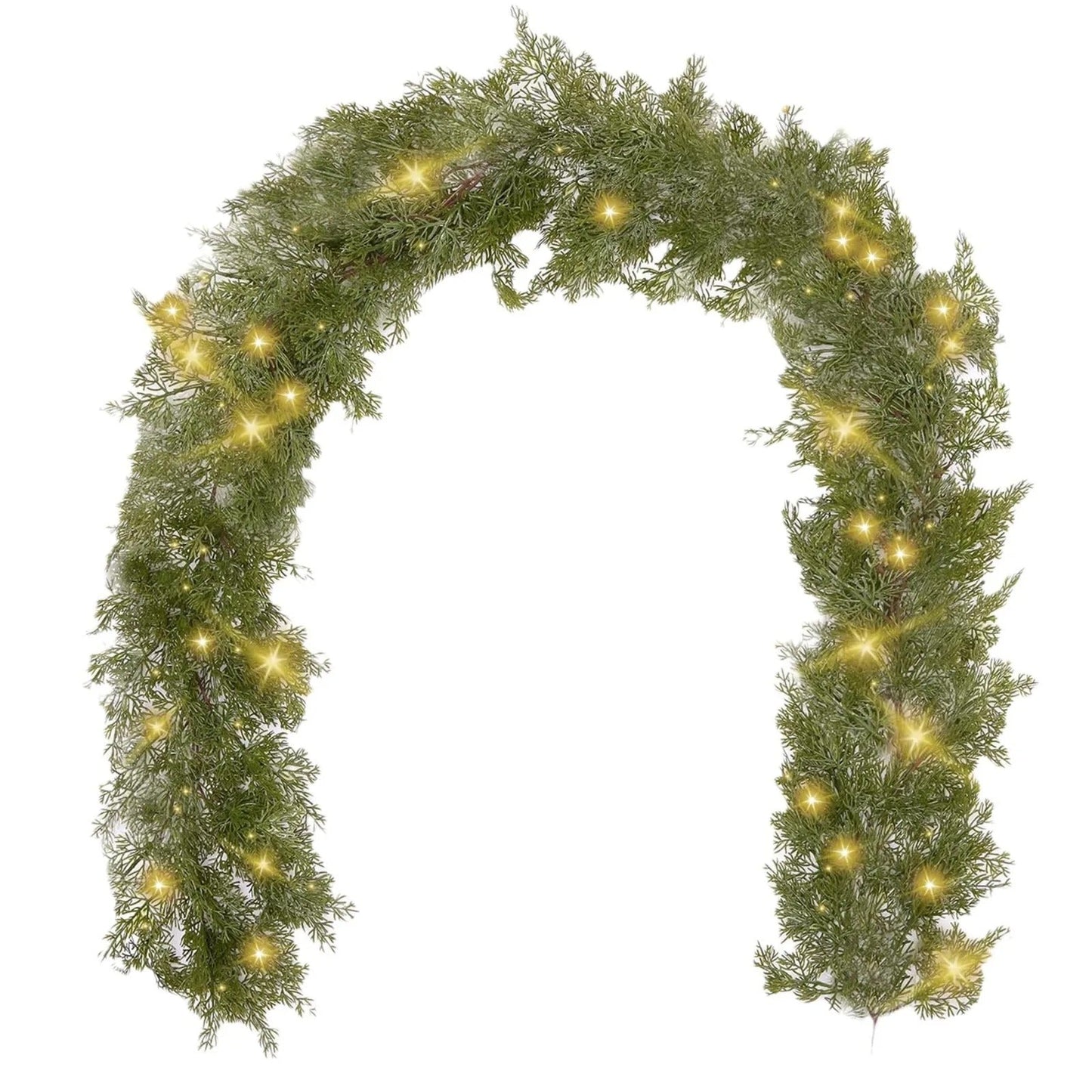 Artificial Pine & Cypress Christmas Wreath – PE Encrypted Rattan Wreath for Festive Door & Wall Decor