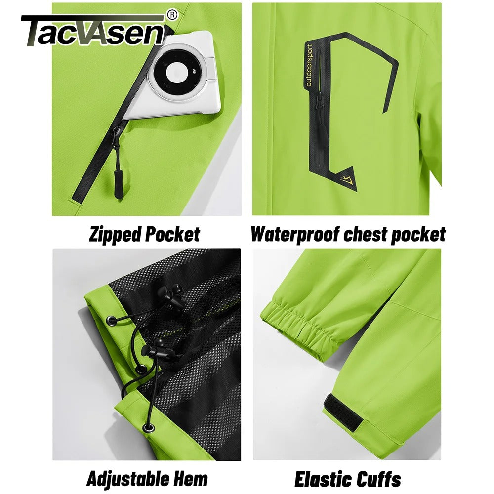 Men’s Waterproof Rain Jacket – Mesh Lined Lightweight Windproof Outdoor Coat