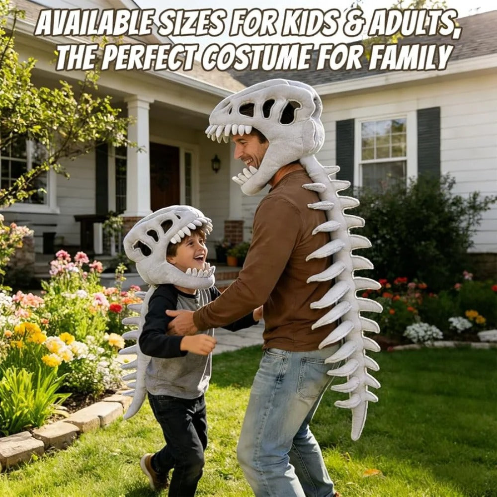 Dinosaur Skeleton Plush Headgear – Halloween Costume Accessory