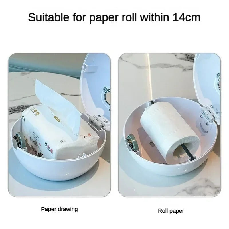 Ball Shaped Cute Emoji Waterproof Toilet Paper Box – Screw Fixed Wall Mount