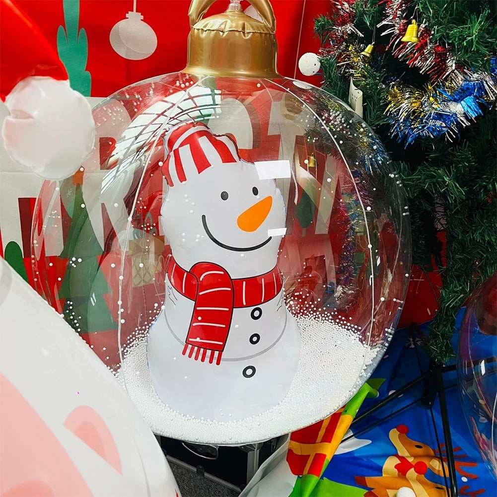 Giant Inflatable Christmas Ball with LED Light – 23.6 Inch Outdoor & Indoor Festive Bauble Decoration