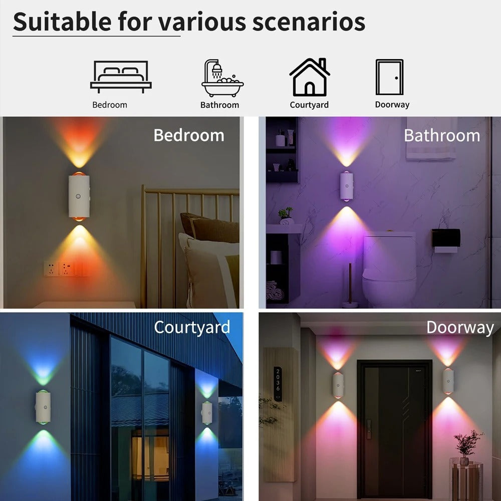 Smart Motion Sensor LED Wall Night Light – Rechargeable RGB & Warm White Magnetic Mount
