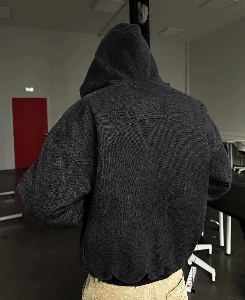 2026 American Retro Washed Hoodie - Y2K Gothic Streetwear Jacket