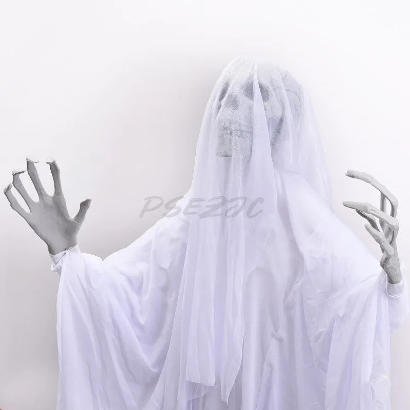 Halloween 1.7m Voice Controlled Luminous Swinging Ghost – Sound Activated Standing Decoration & Party Prop