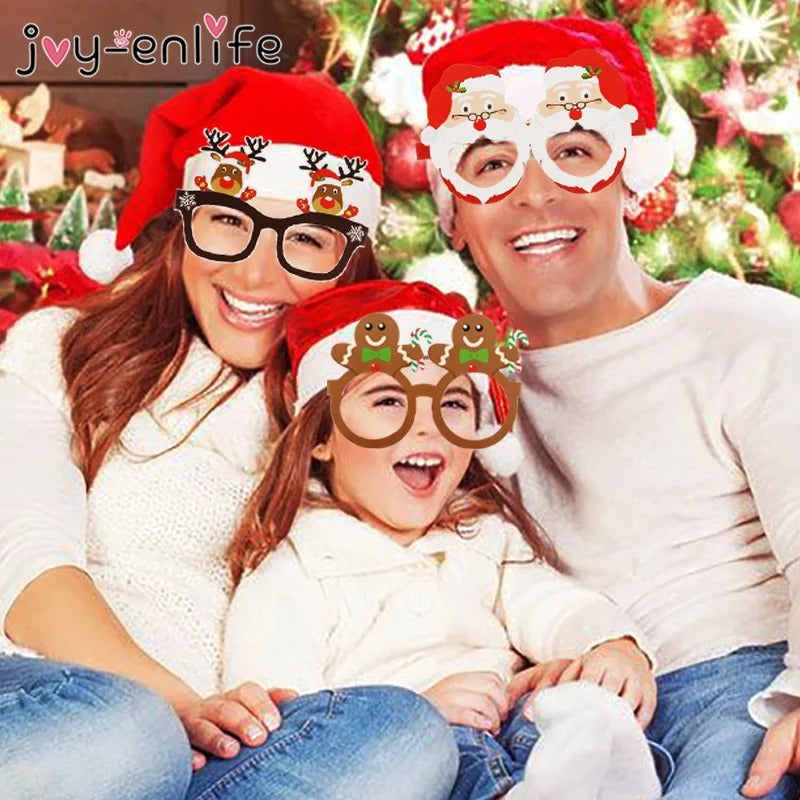 Christmas Novelty Glasses – 9 Piece Festive Party Glasses Set for Xmas Celebrations & Photo Props