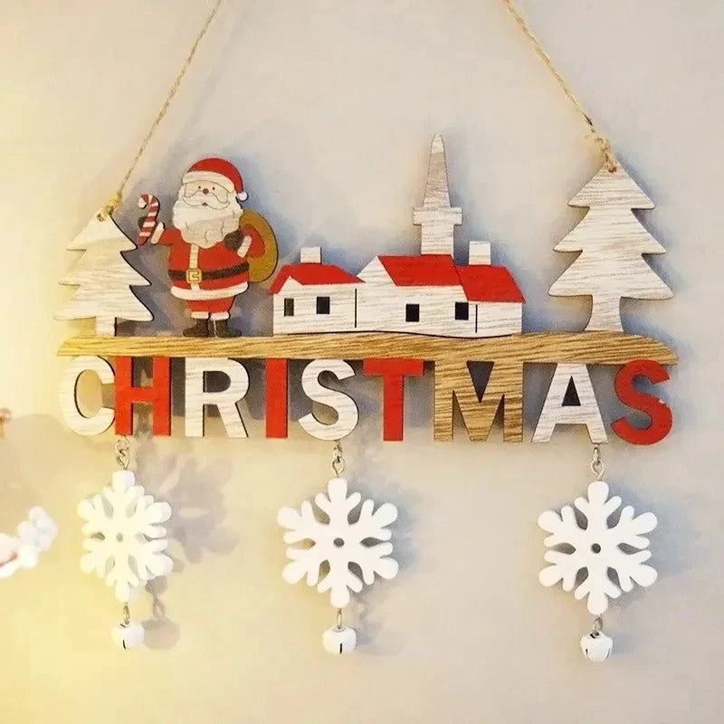 Gnome Santa Claus Wooden Hanging Ornament – Merry Christmas Tree & Wall Decoration
