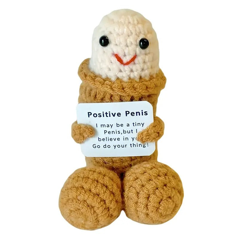 Positive Crochet Doll – Funny Valentine's Day Gift with Card