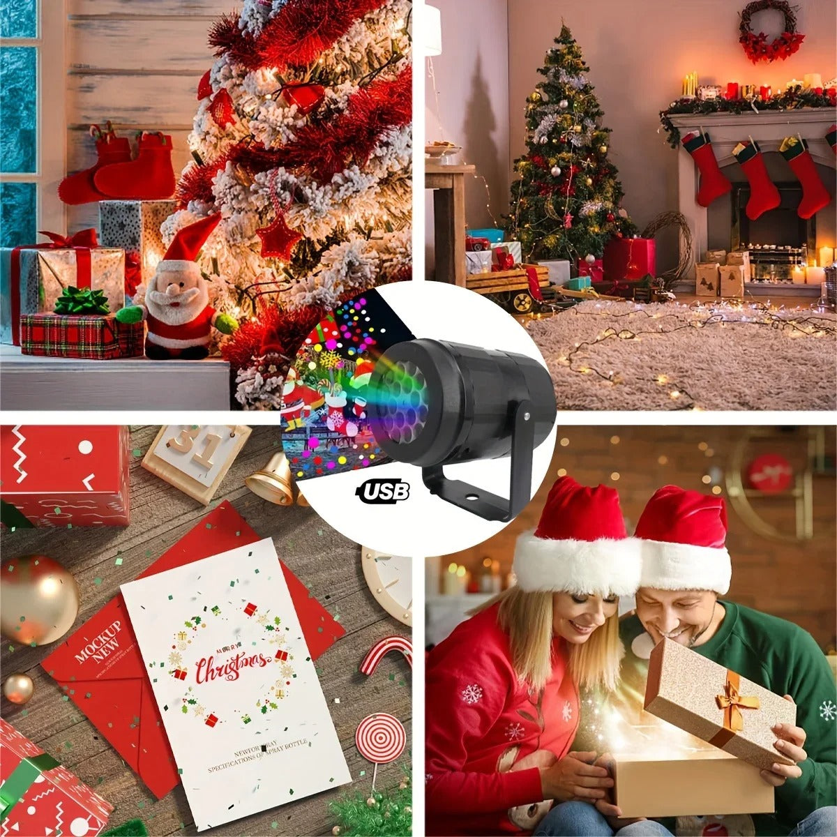 Snowflake Christmas Laser Projector Light – 16 Rotating Patterns Waterproof Outdoor & Indoor Festive Display
