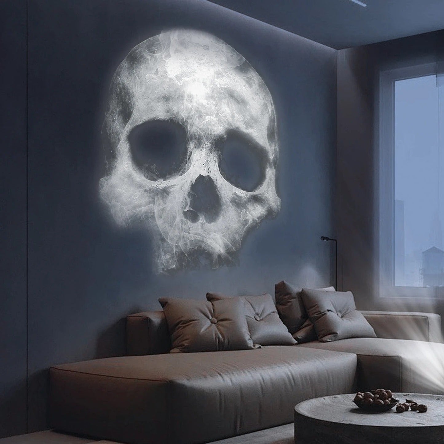 Skull Projection Lamp | USB LED Night Light for Gothic Home Decor