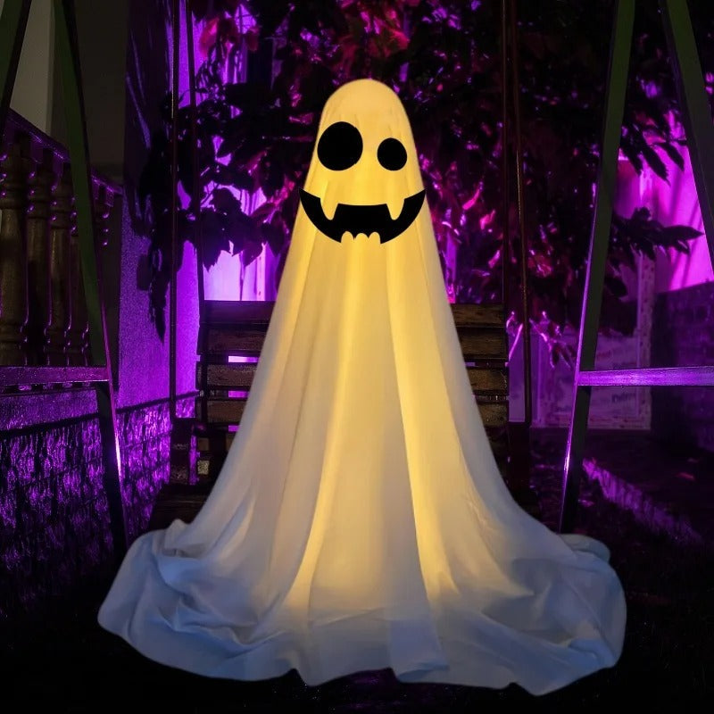 Spooky Ghost Halloween Décor Light – Standing Glowing Ghost Yard & Indoor Decoration